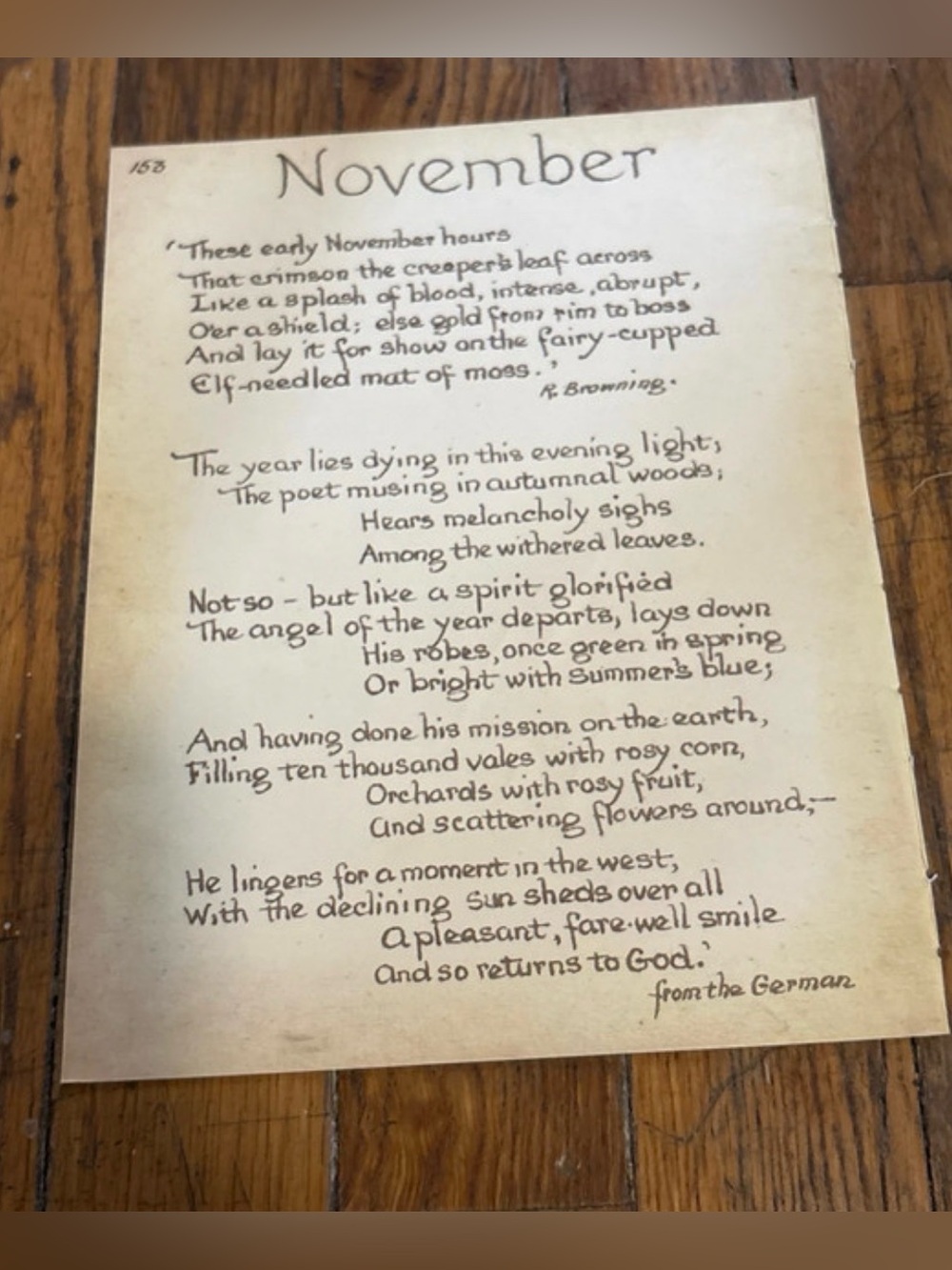 1977 November Illustrated Poem Wall Art Print 9”x7”